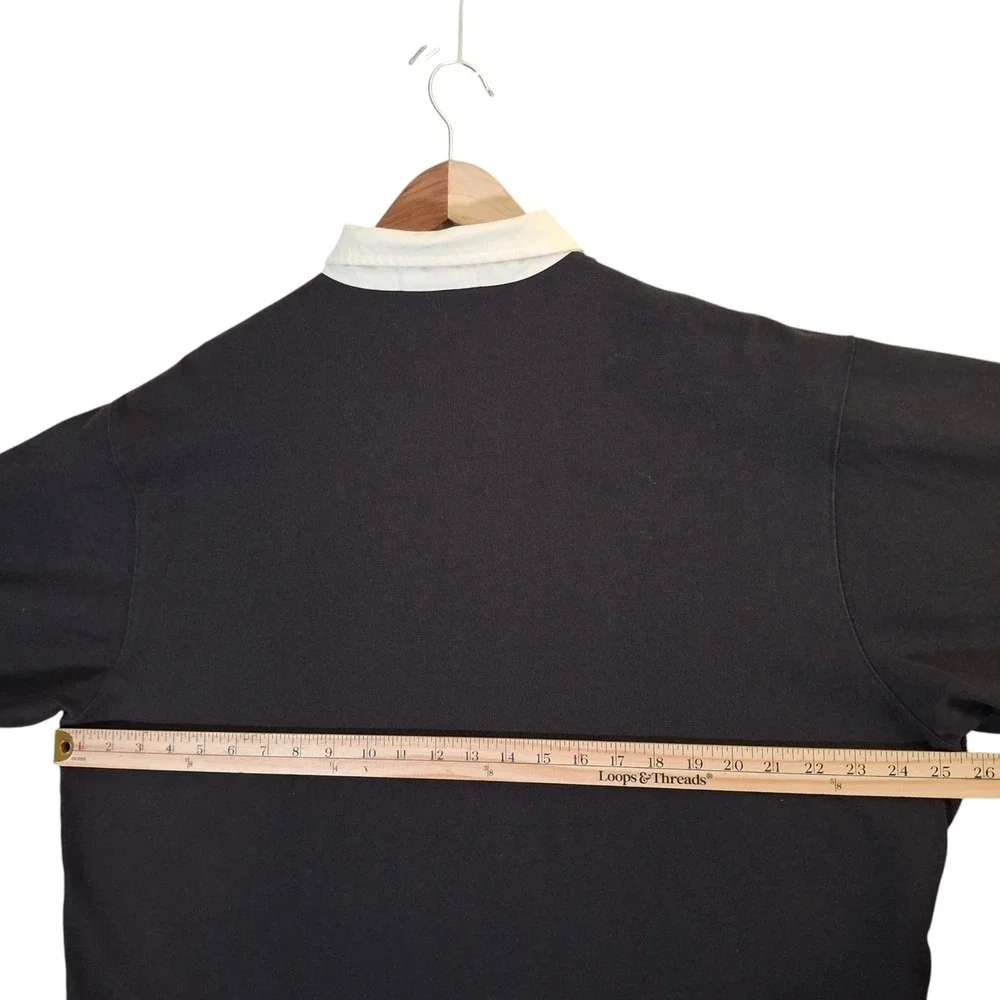 Vtg Polo Ralph Lauren Long Sleeve Rugby Shirt Mens L  Brown Striped Preppy Crest